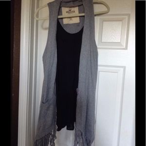 Gray Fringe Cardigan